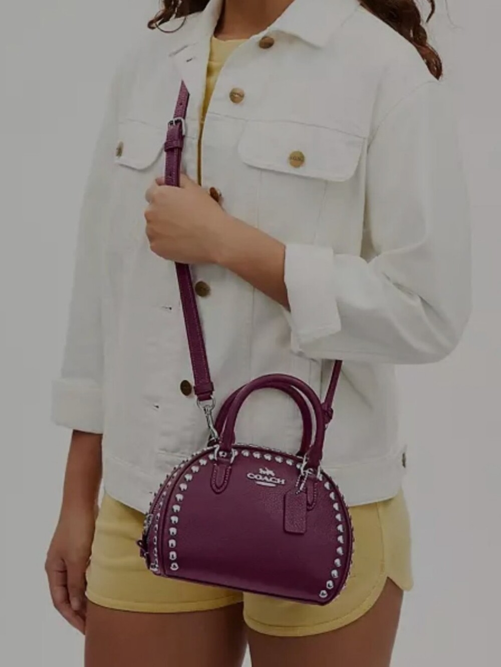 Coach Rivet Sydney Dome Satchel NWT Crossbody In Deep Berry CM071